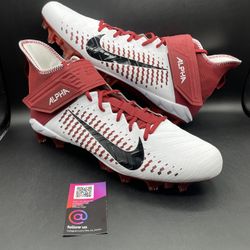 New Nike Alpha Menace Pro 2 Mid Mens Size 15 Crimson Football Cleats 