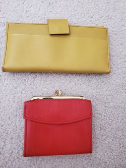 All leather old style women's wallets