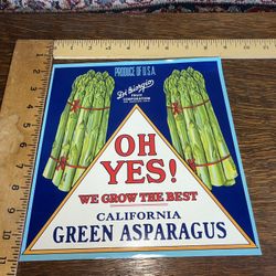 DiGiorgio Fruit Corp. San Francisco Ca. Vintage Vegetable Crate Art Label