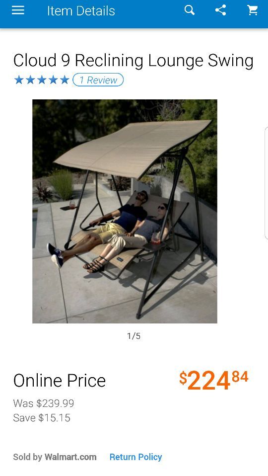Cloud 9 Reclining Lounge Swing