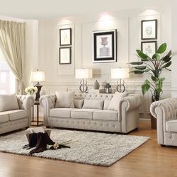Savonburg Neutral Living Room Set (Sofa Loveseat Couch Options 