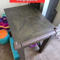 End tables with charging ports