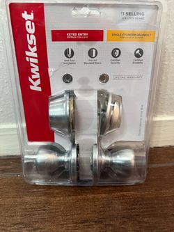 No Keys -  Kwikset Tylo Satin Nickel Door Knob Combo Pack
