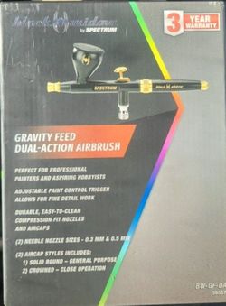 Black Widow Dual Action Airbrush. 3mm -5mm