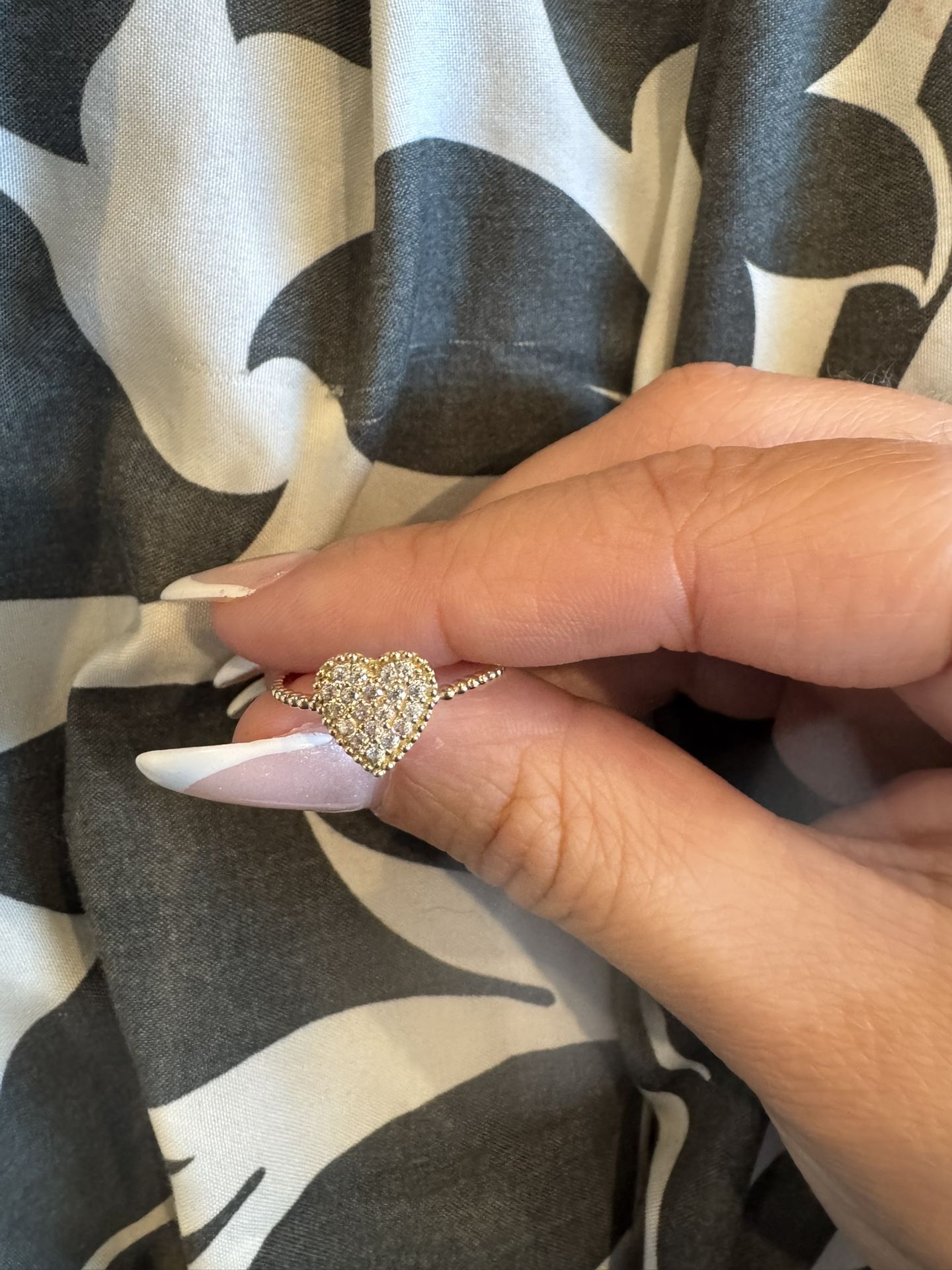 10k beaded gold ring