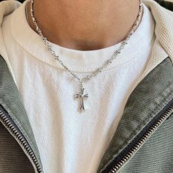 Chrome Hearts Style Cross Chain Necklace 50cm