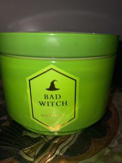Bad Witch Scented Candle Green Glass Jar
