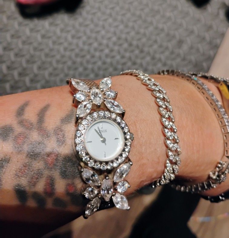 Sterling Silver Lenox Crystal Butterfly Ladies Watch