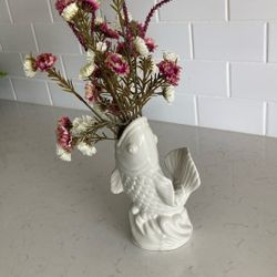 Fish Vase With Artificial Flowers