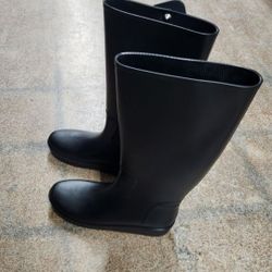 JustFab Halison Tall Rain Boot, New, Black,Size 7.5 