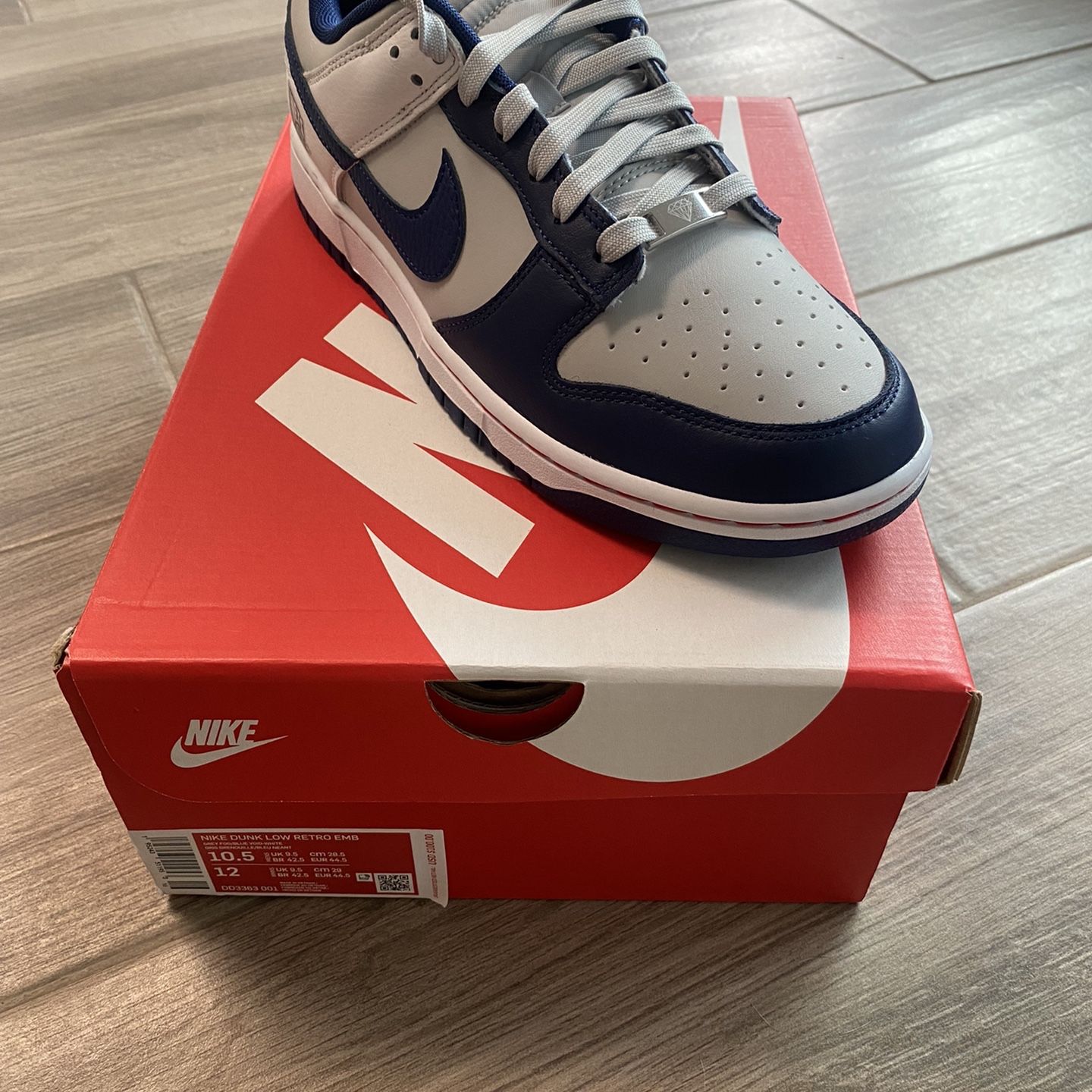 Nike Dunk Low EMB NBA 75th Anniversary Brooklyn Nets Size 10.5 for 