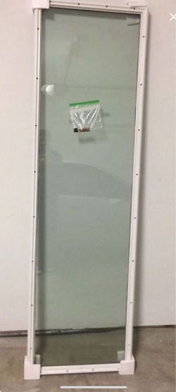 Glass Panel with White Frame