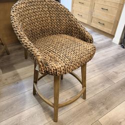Pottery Barn Rattan Swirl Counter Stool 