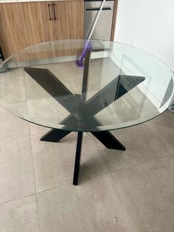 Glass Dining/ Outdoor/ Living Table- moving