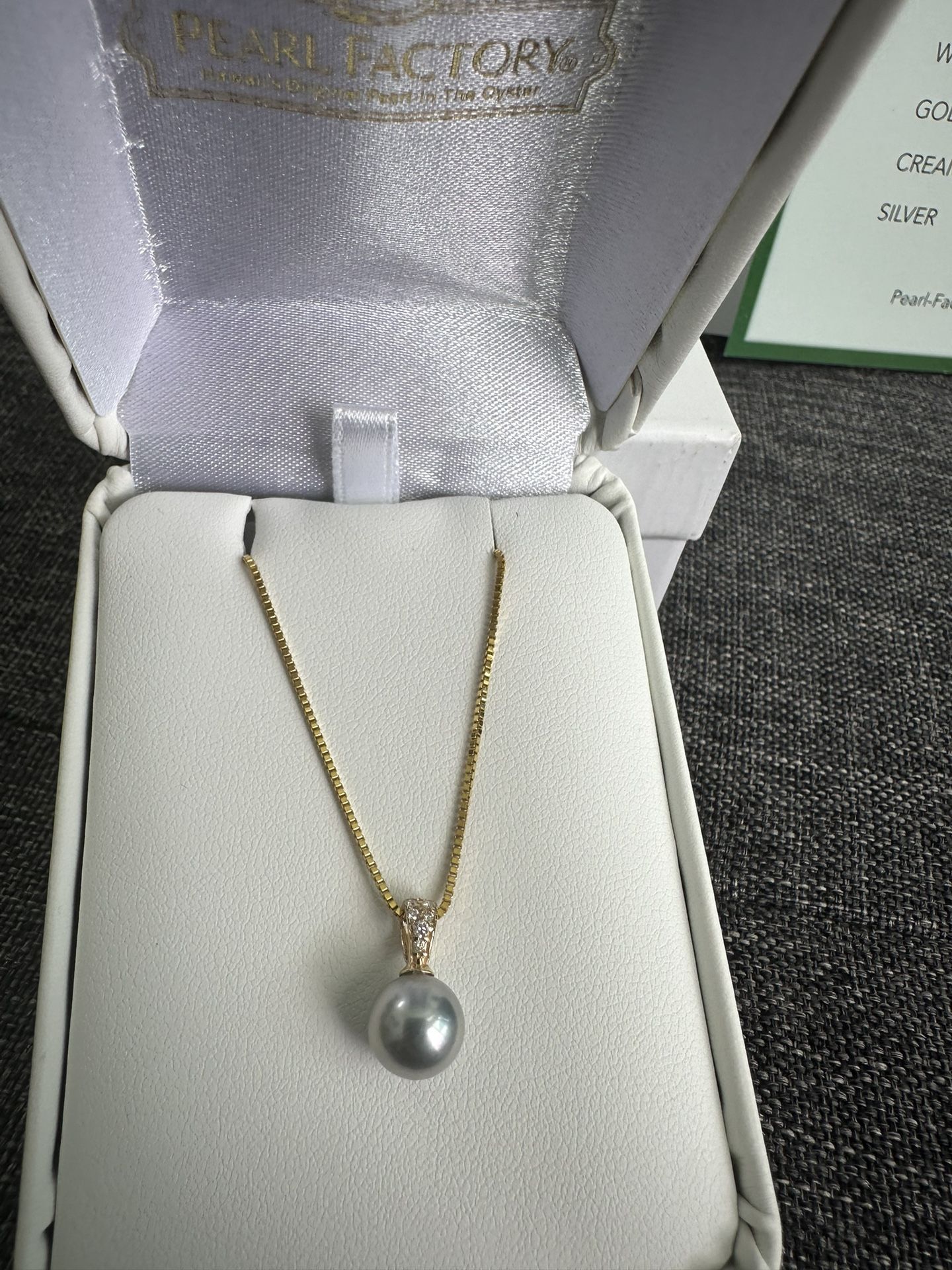 BLACK FRIDAY SALE! Na Hoku Pearl Factory very rare Akoya silver blue pink pearl set in 14k yellow gold pave’ diamonds pendant with adjustable chain