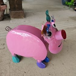 Metal Pig Yard Art. $45 each. Planters, Plants, Pottery, Talavera, Clay Pots.