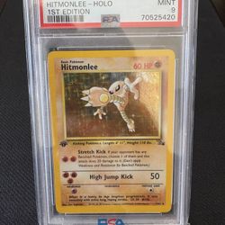Hitmonlee 1999 Pokémon Fossil 1st Ed HOLO PSA 9 