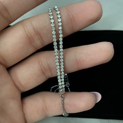 NEW AND UNWORN Jones New York Annabelle Double Row Rhinestone Slide Bracelet