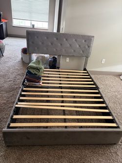 Grey bed frame