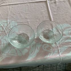 Clear Glass Dessert Bowls Set of 2 never used