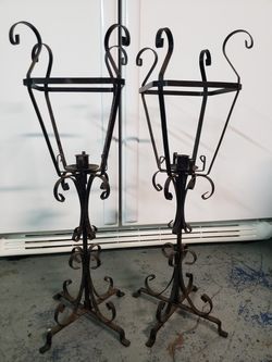 Vintage cast iron candelabras.