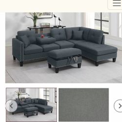 Sectional With Ottoman Set 