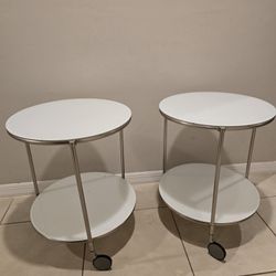 Two Vintage IKEA Strind Side Table Bar Cart