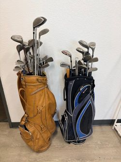 Golf clubs and bags