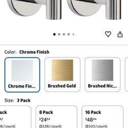 Chrome robe hook wall mounted brand new Case Of 20 pieces available a dollar each see ad