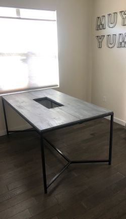 Wood and Steel Dining and Working Table