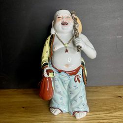 Chinese Porcelain  Happy Buddha Figure 11.5”