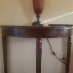 Wooden Stand With Amber Lamp