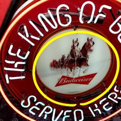 Budweiser Clydesdale Served Here Neon Light