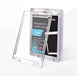 New Pack of 10  Clear TCG BASEBALL YUGIOH Magnetic Hard Plastic 35PT Acrylic Card Holders
