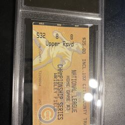 Steve Bartman Chicago Cubs 2003 NLCS Game #3 Ticket Stub