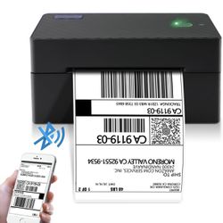 Bluetooth Shipping Label Printer - Wireless Thermal Label Printer for Shipping Package Small Business, 4x6 Label Printer Compatible with Shopify Ebey 
