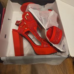 Strappy Rhinestone Heels