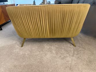 Art Deco WestElm Mustard Yellow Velvet Accent Chair/loveseat