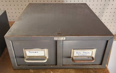 Vintage Two Drawer Metal Cabinet