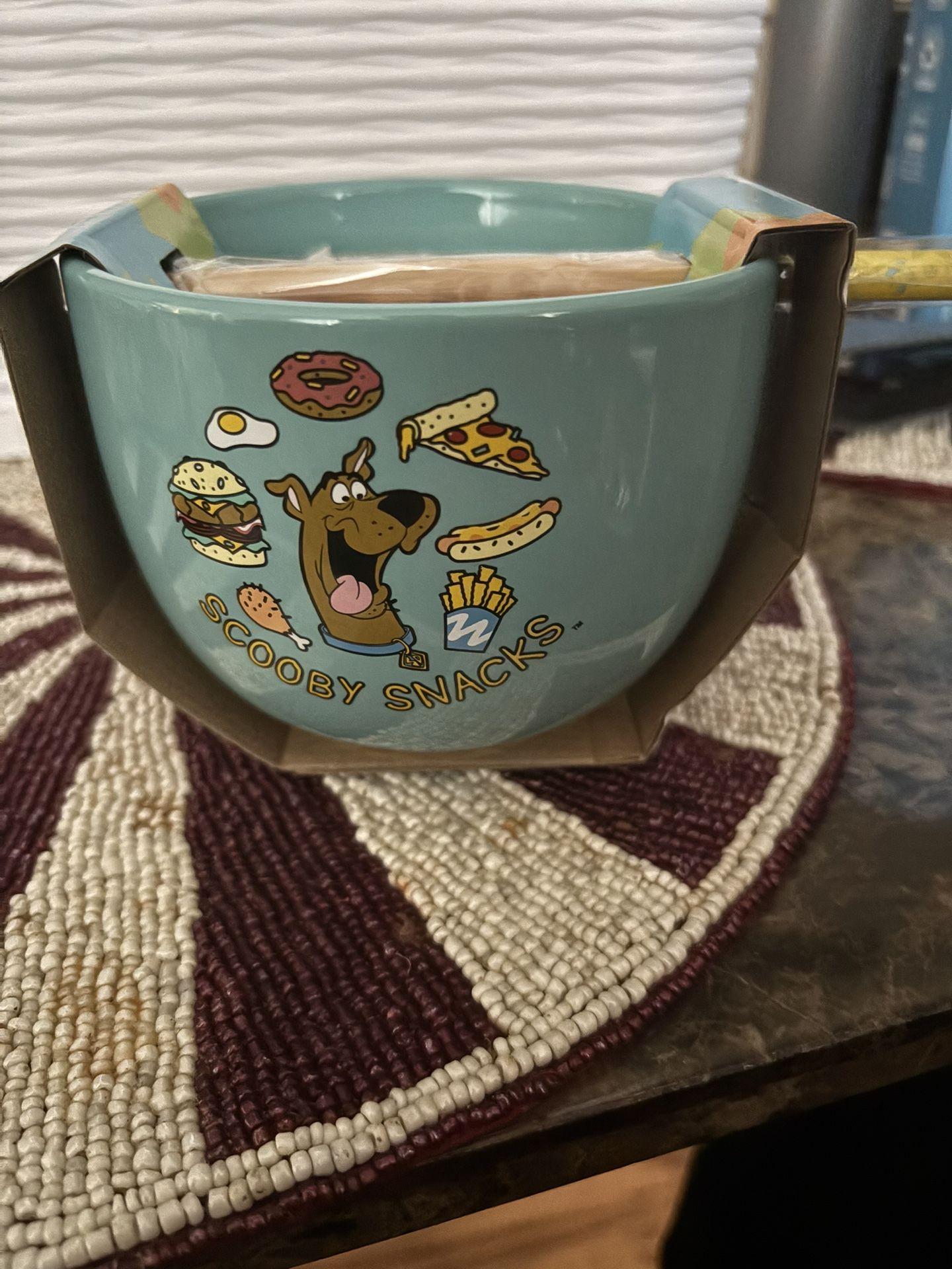 Scooby-Doo Scooby Snacks Ceramic Ramen Noodle Rice Bowl with Chopsticks, Microwa