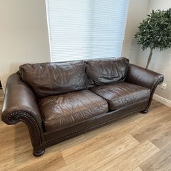 Berhardt top grain leather sofa