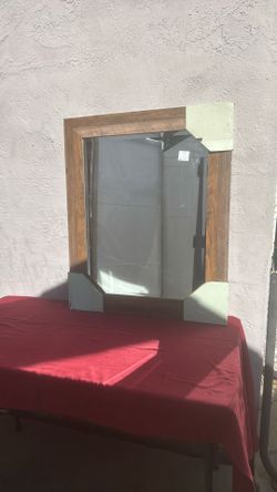 25” Wide, 34” Tall, 1 Inch Depth Wood Look Plastic Frame Mirror From ROSS Store