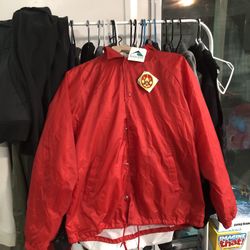 Red vinted windbreaker 