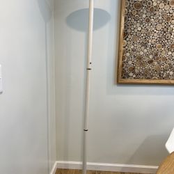 1980s Postmodern White Metal Torchiere Floor Lamp