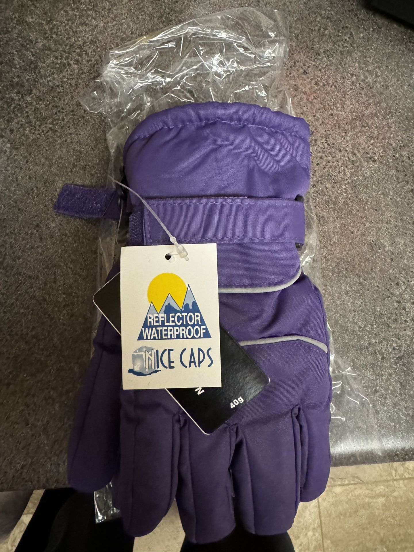 N'Ice Caps Girls Zig Zag Ski Gloves, Size Small