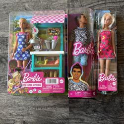 Three Individual Barbie Dolls 