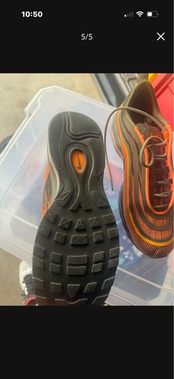 NIKE AIR MAX 97.  Orange with blacks sneakers.  Size 10 1/2 men’s