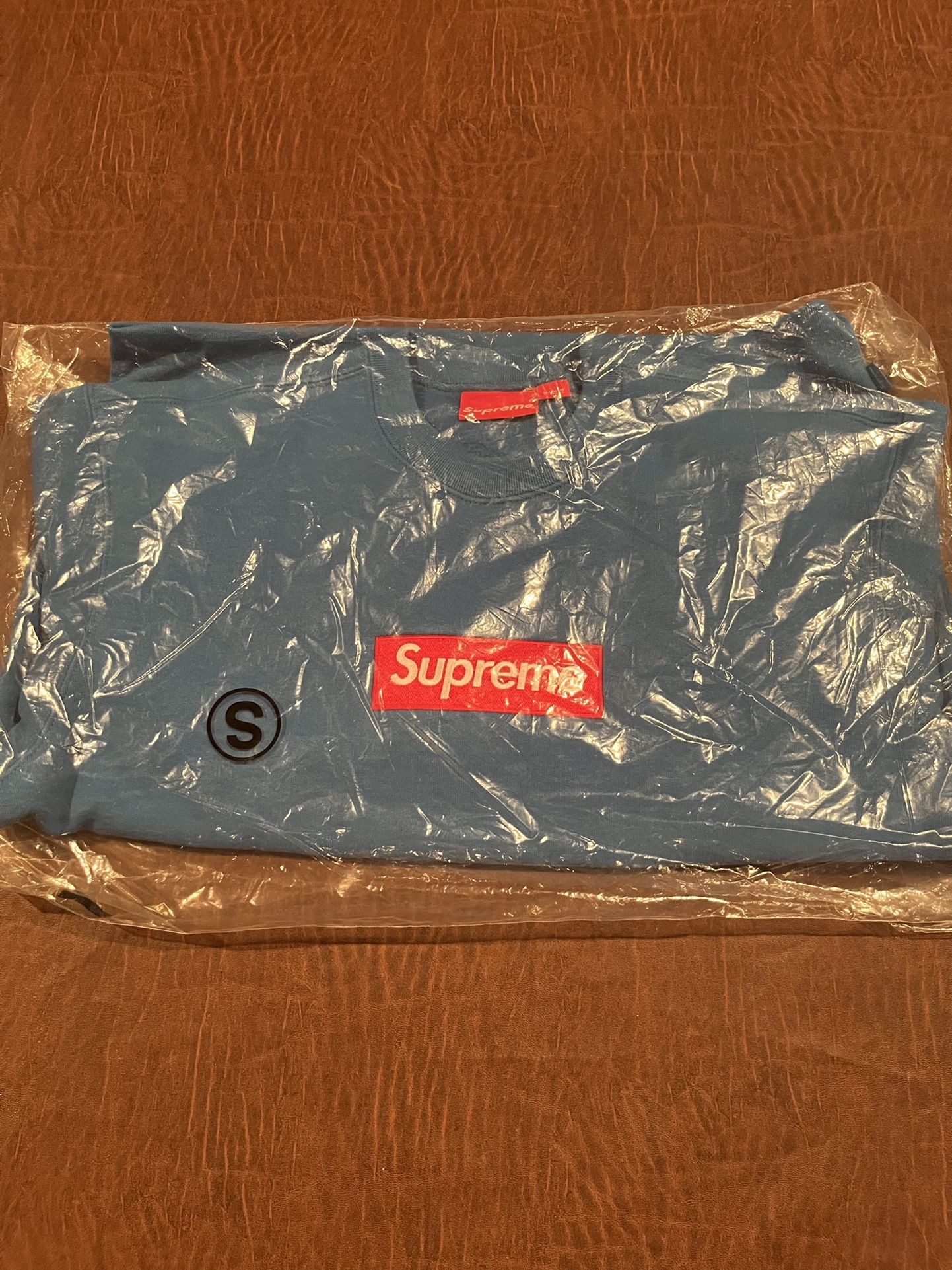 Supreme Box Logo Crewneck Blue FW22