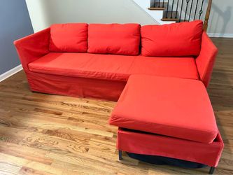 IKEA Red Sofa with Ottoman