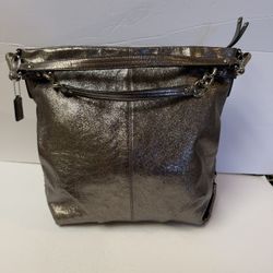 COACH METALLIC LEATHER TOTE